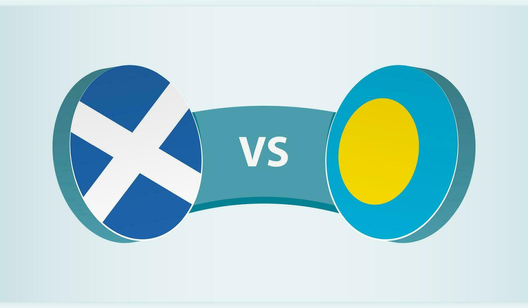 Escocia versus palau, equipo Deportes competencia concepto. vector