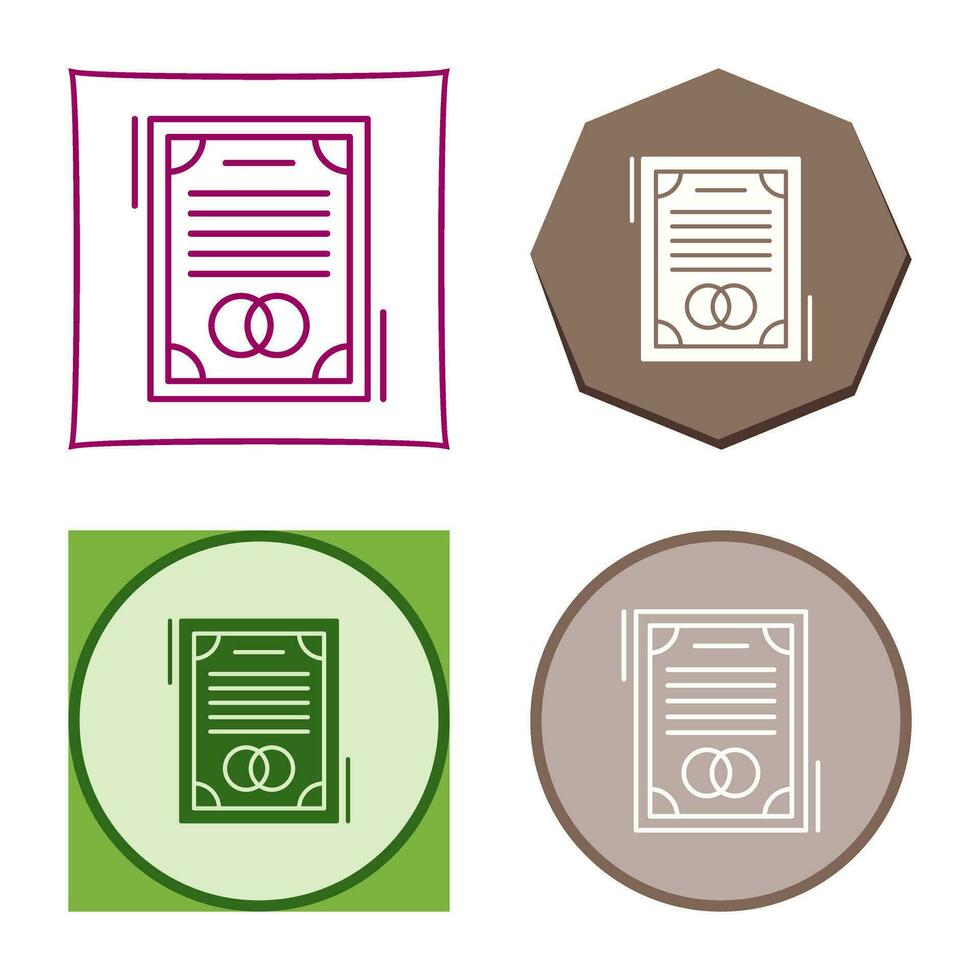 Wedding Contract Vector Icon