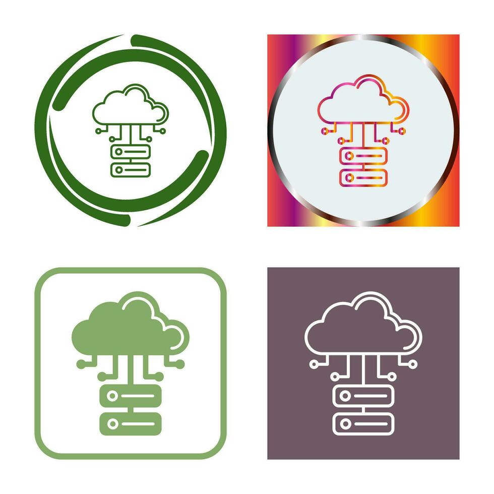 Cloud Database Vector Icon