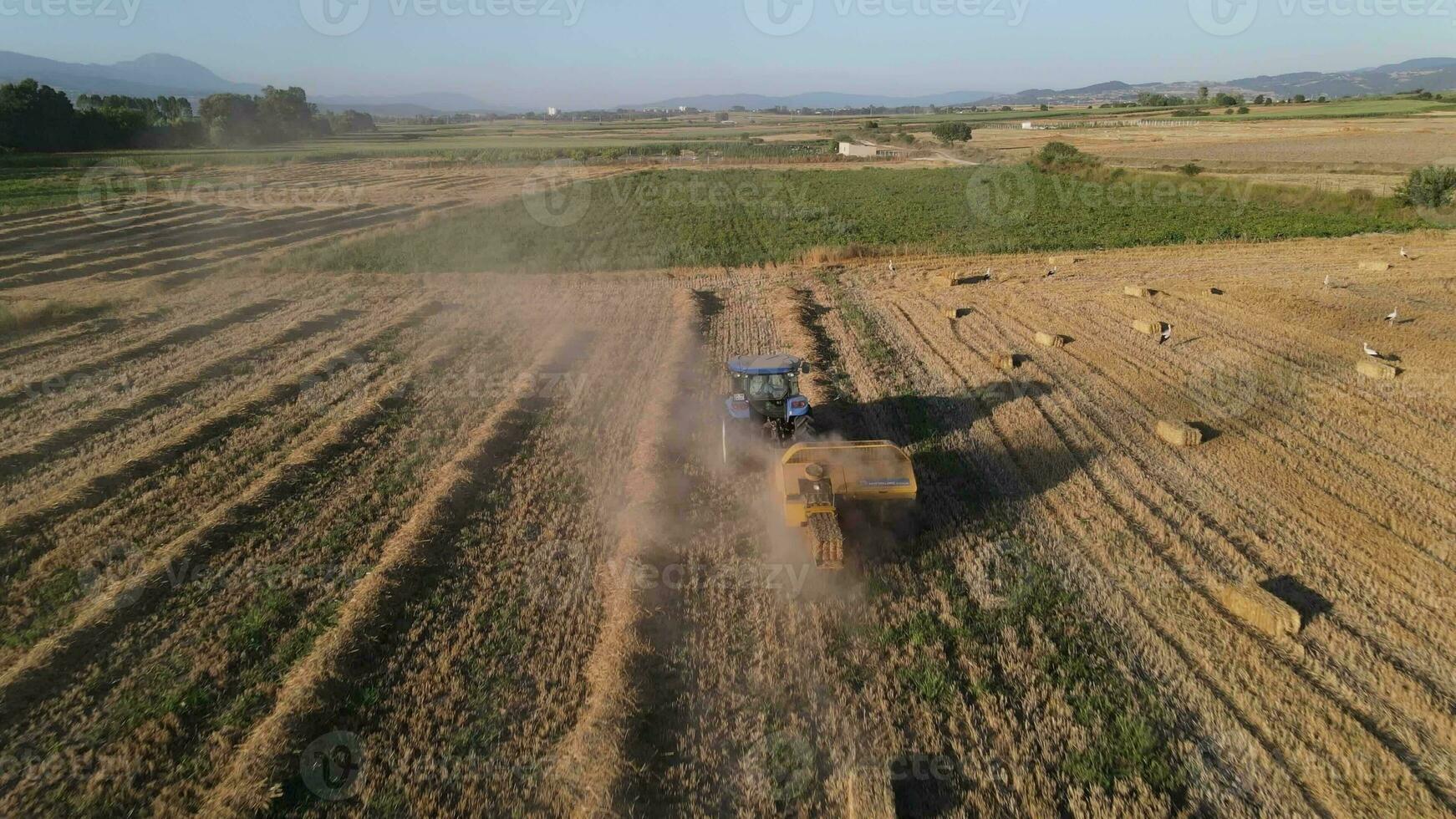 Agricultural equipment rural areas aerial view photo