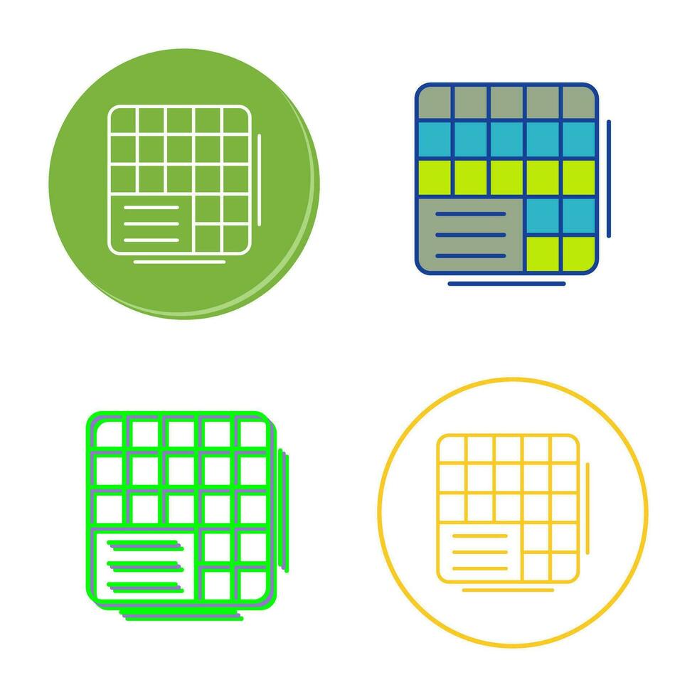 Table Data Vector Icon
