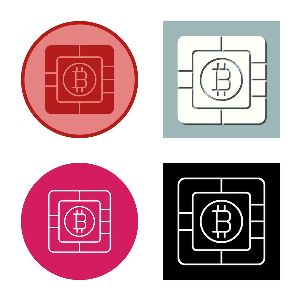 icono de vector de chip bitcoin