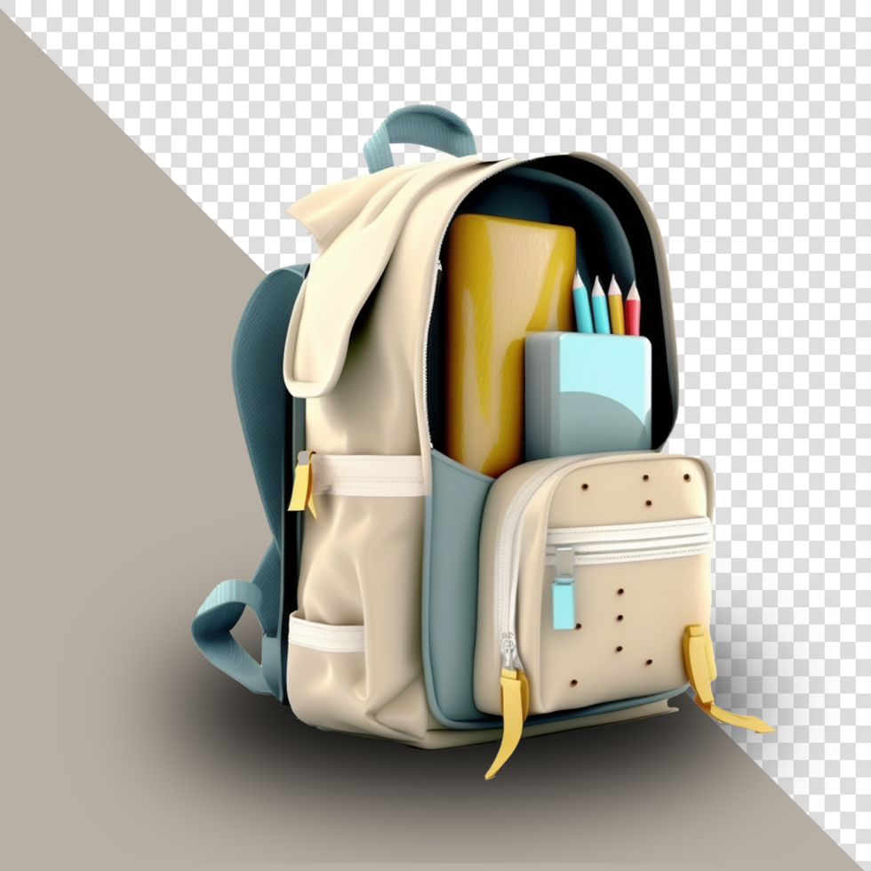 School backpack cutout Free Transparent Background psd