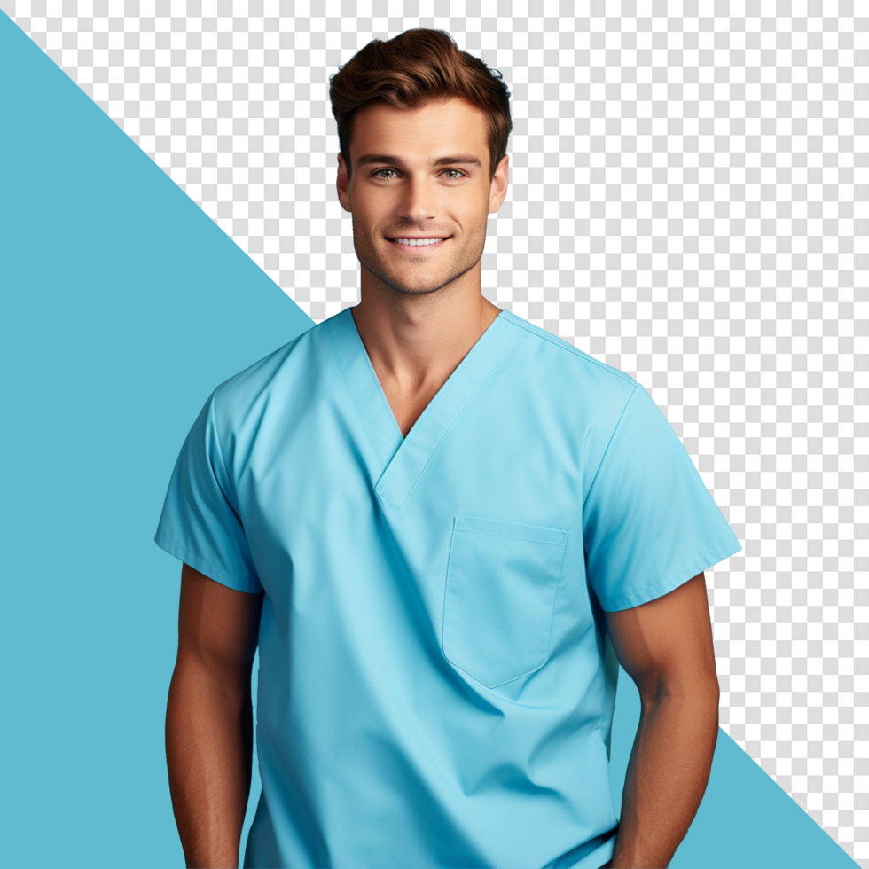 Medical, professional and portrait of a happy doctor, nurse or surgeon in scrubs. Confidence psd