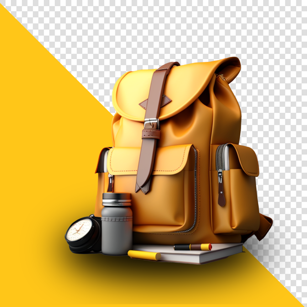 School backpack cutout Free Transparent Background psd