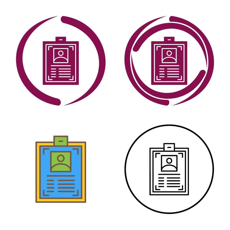 icono de vector de tarjeta de identificación