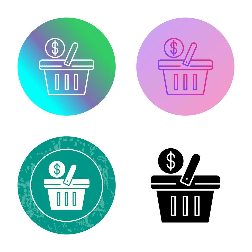 icono de vector de cesta de compras