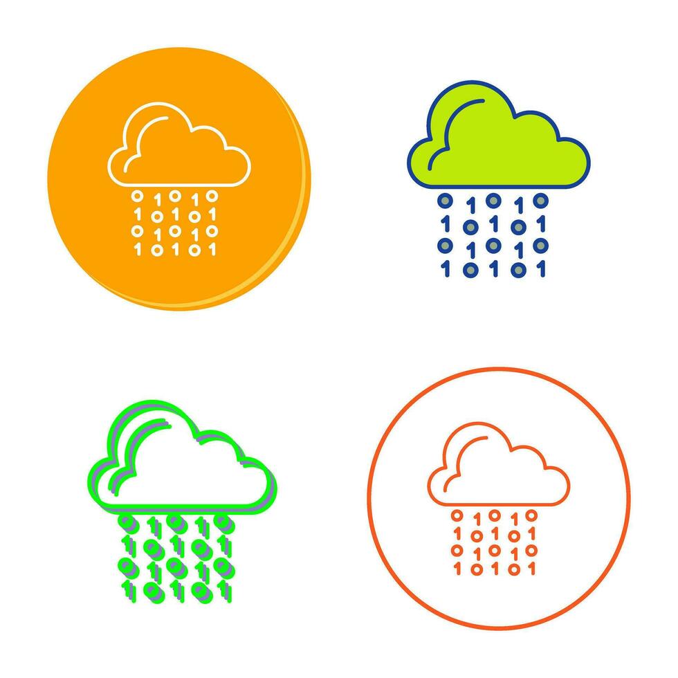 icono de vector de codificación de nube