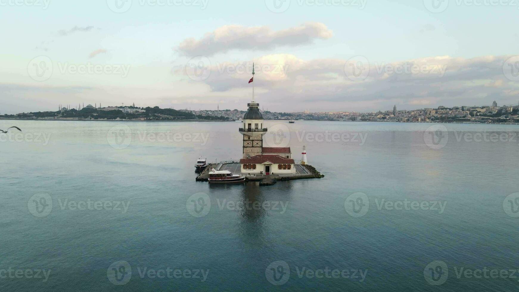 Maiden's Tower istanbul aerial view photo