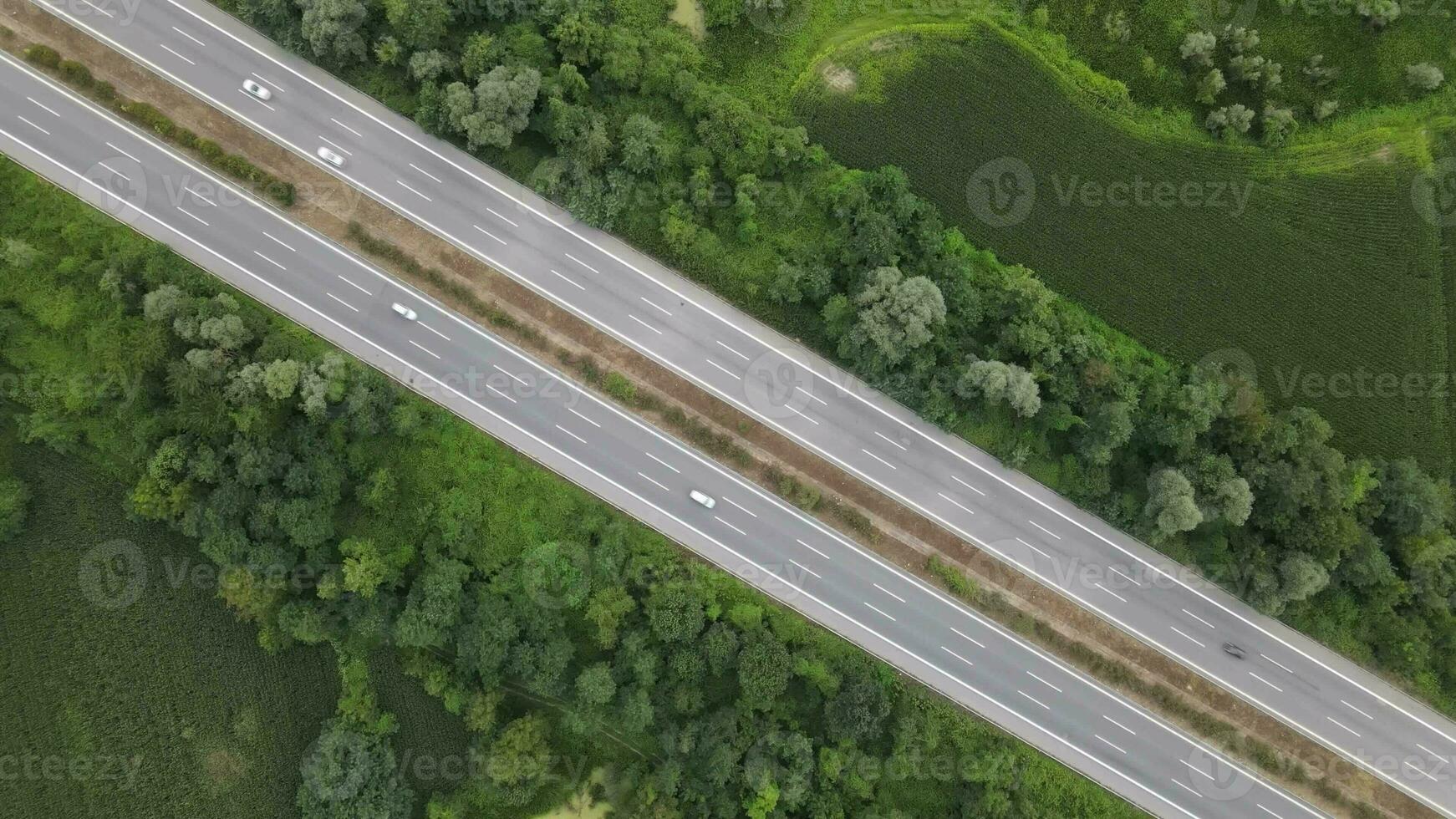 Timelapse traffic aerial drone photo