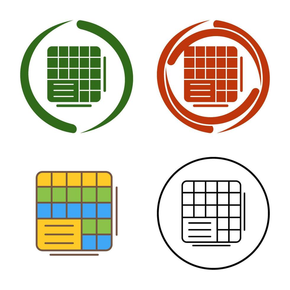 Table Data Vector Icon