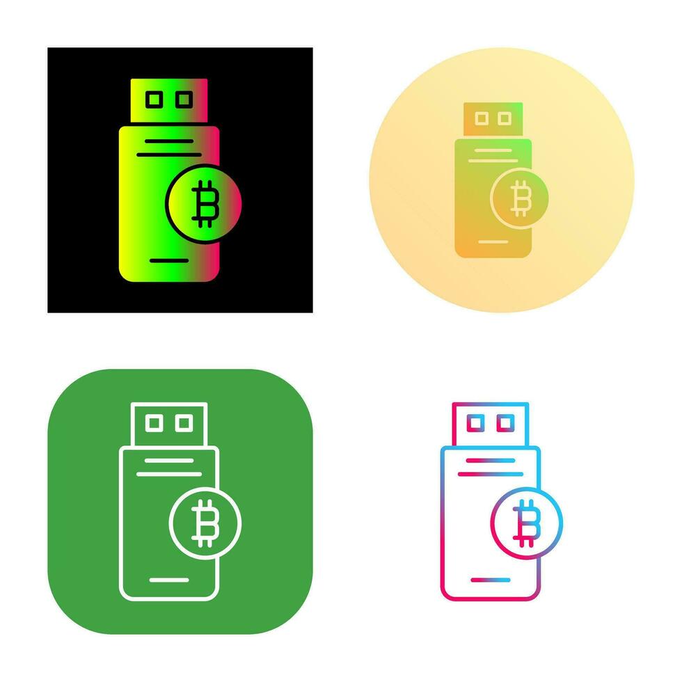 Bitcoin Usb Device Vector Icon
