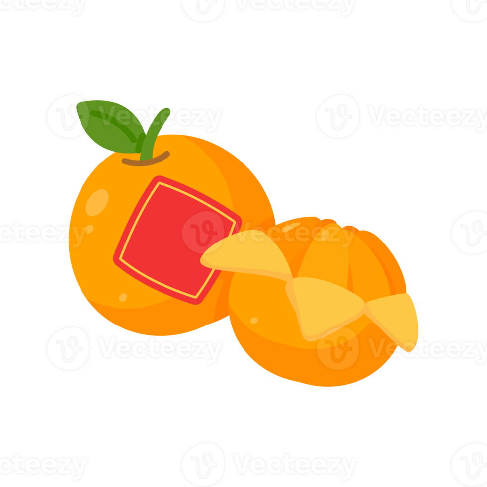 Mandarin oranges covered with red paper to welcome the Chinese New Year. png