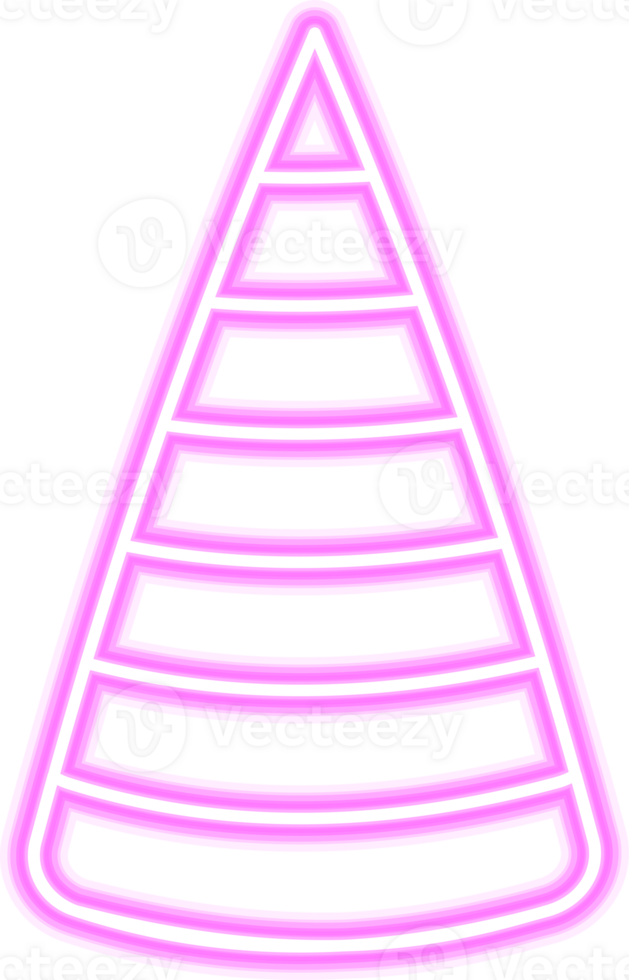 Neon Christmas tree illustration for darker backgrounds. PNG with transparent background.