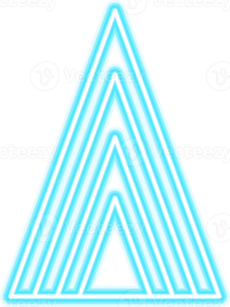 Neon Christmas tree illustration for darker backgrounds. PNG with transparent background.