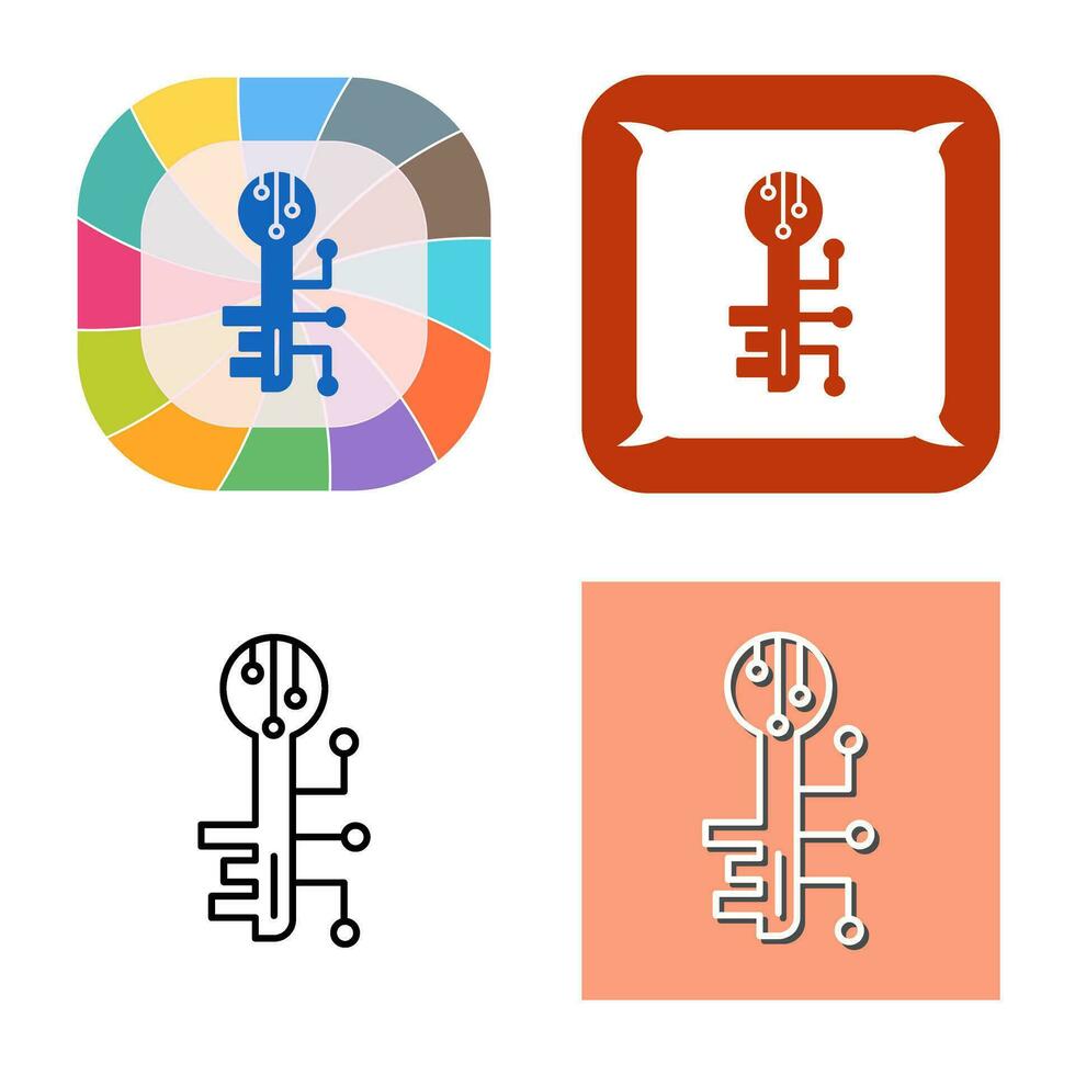 Electronic Key Vector Icon