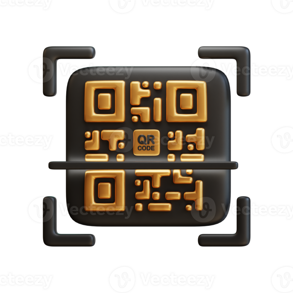 3D QR code Scan. digital payment and online purchases. 3D Rendering icon e-commerce. png