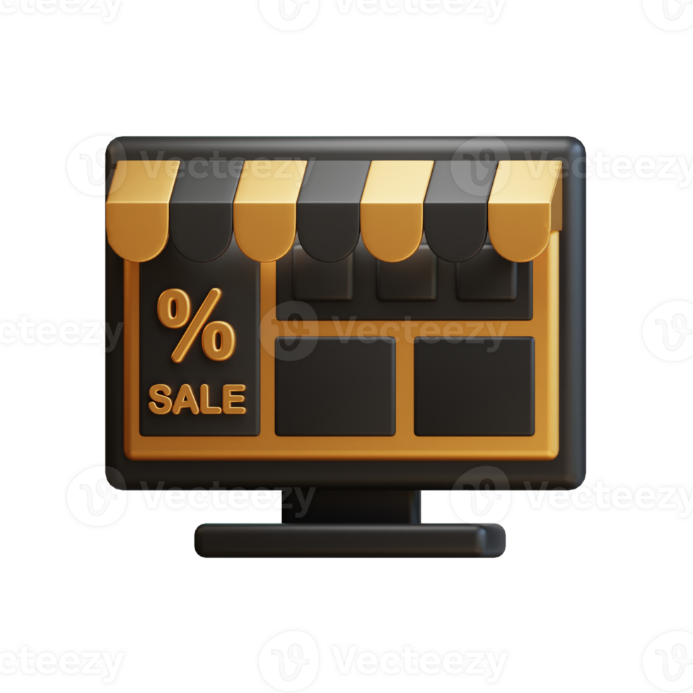 3D marketplace. Mobile marketing and digital marketing. 3D Rendering icon e-commerce. png