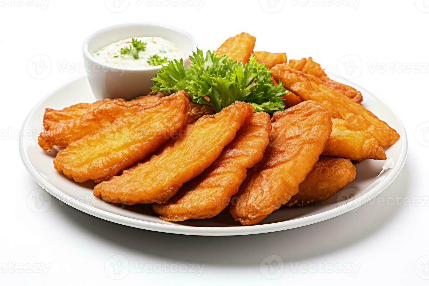 Fried Fish Isolated on White Background photo