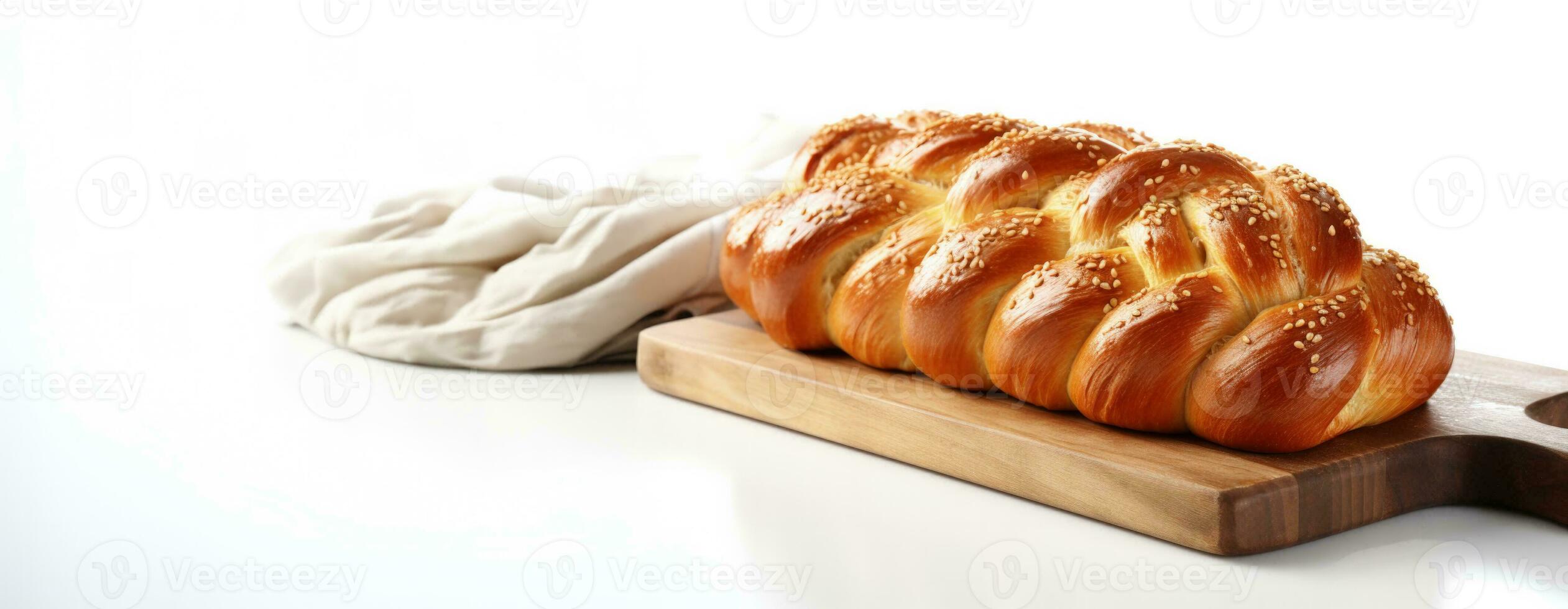 Challah Isolated on White Background photo