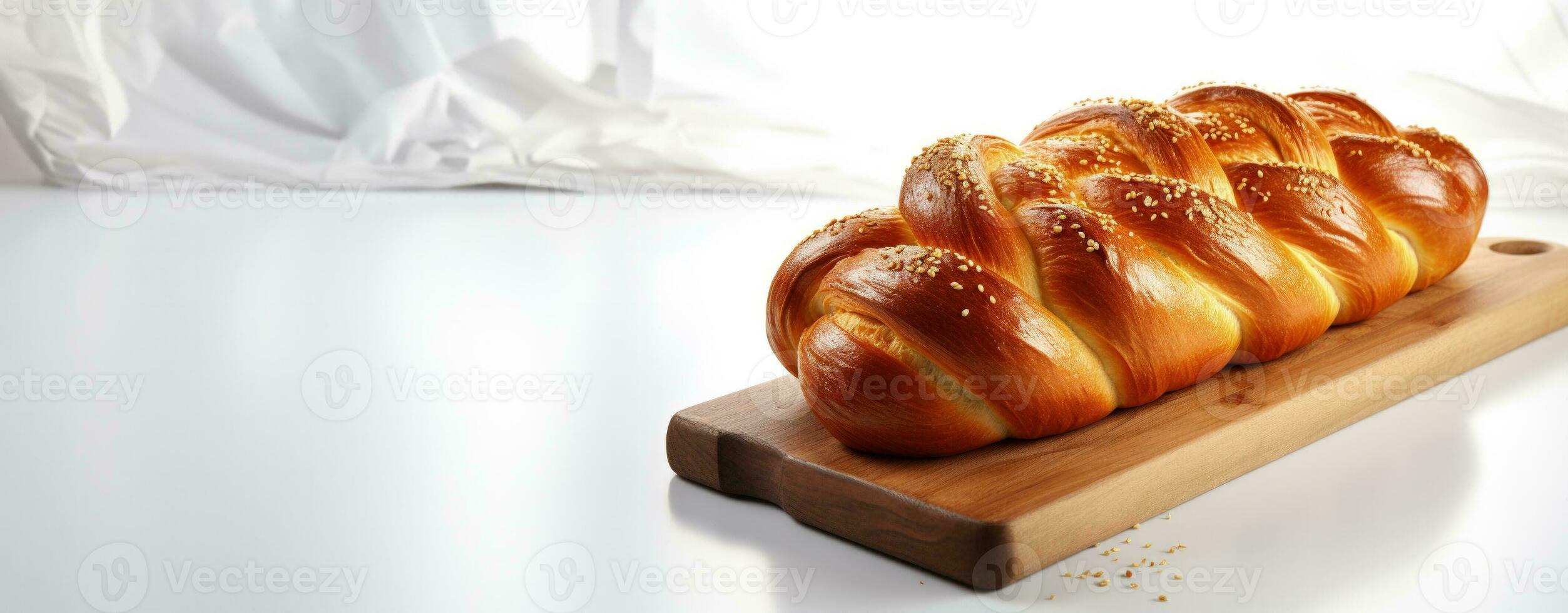 Challah Isolated on White Background photo