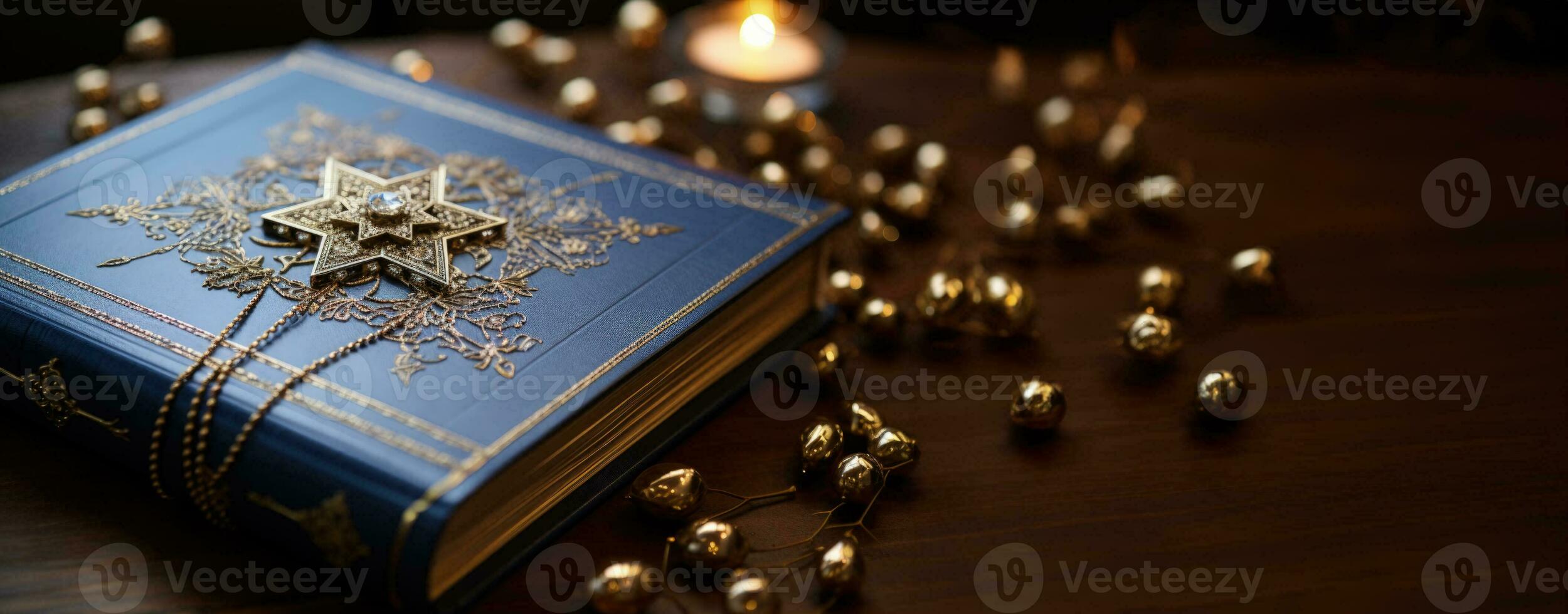 Close up of Hanukkah Prayer Book photo