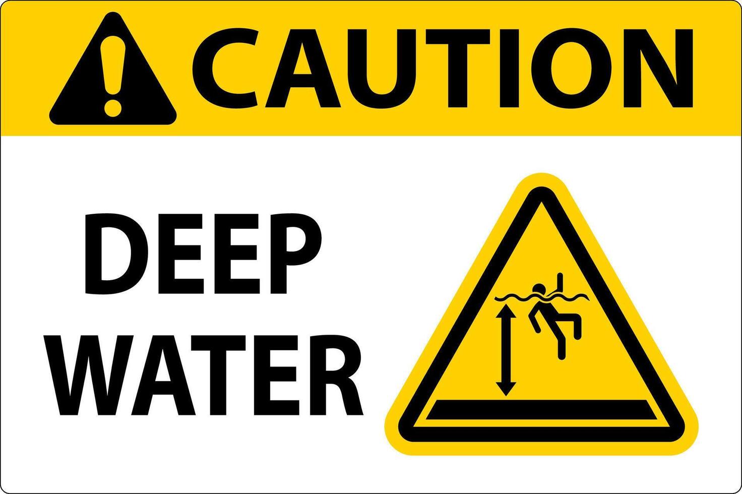 Caution Sign Deep Water vector