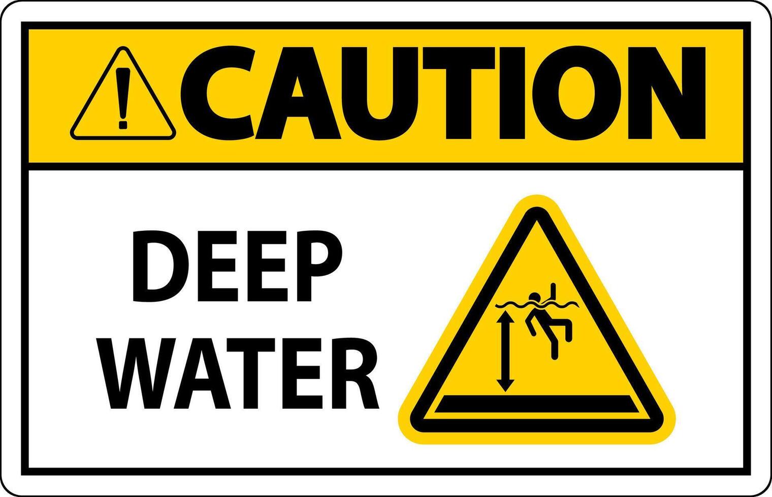 Caution Sign Deep Water vector