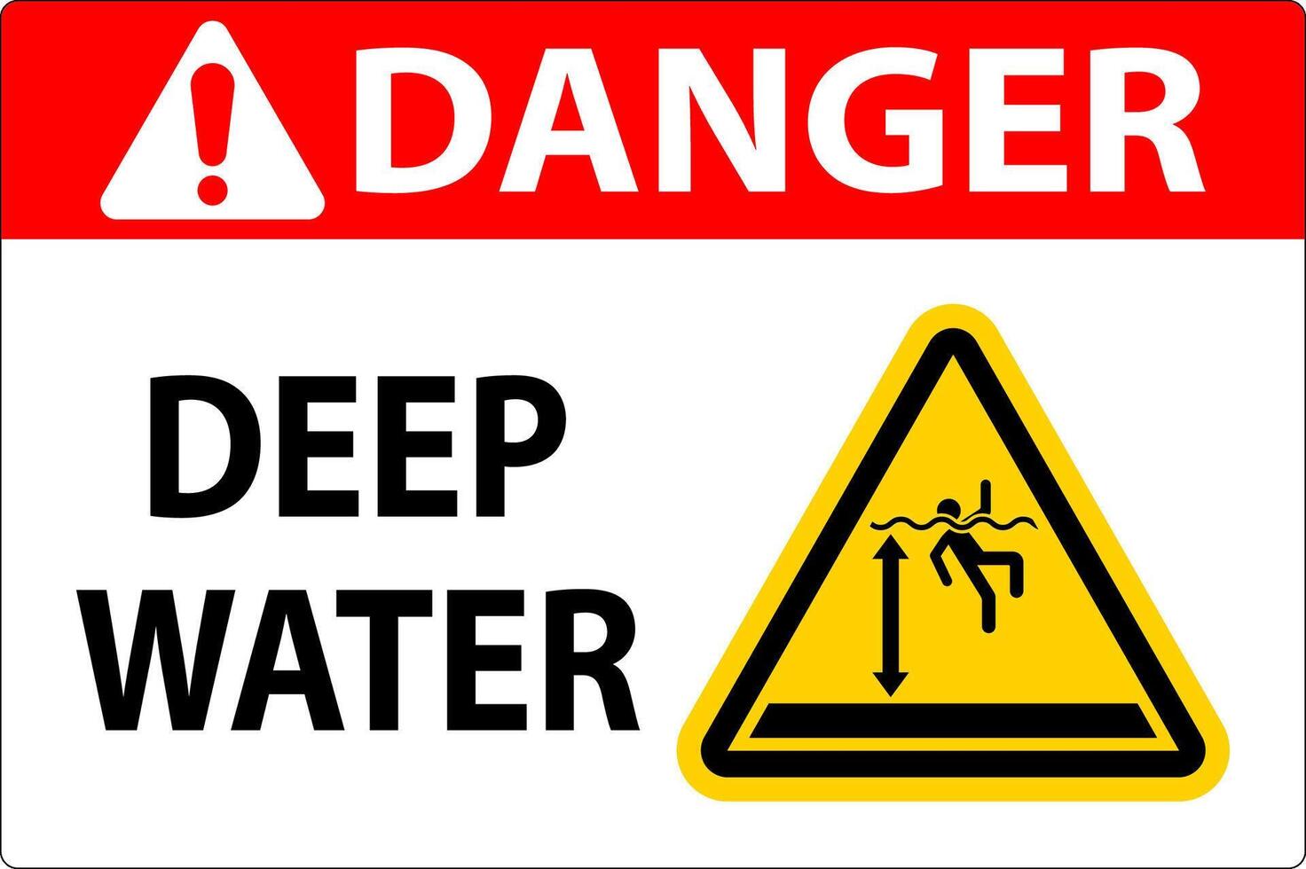 Danger Sign Deep Water vector