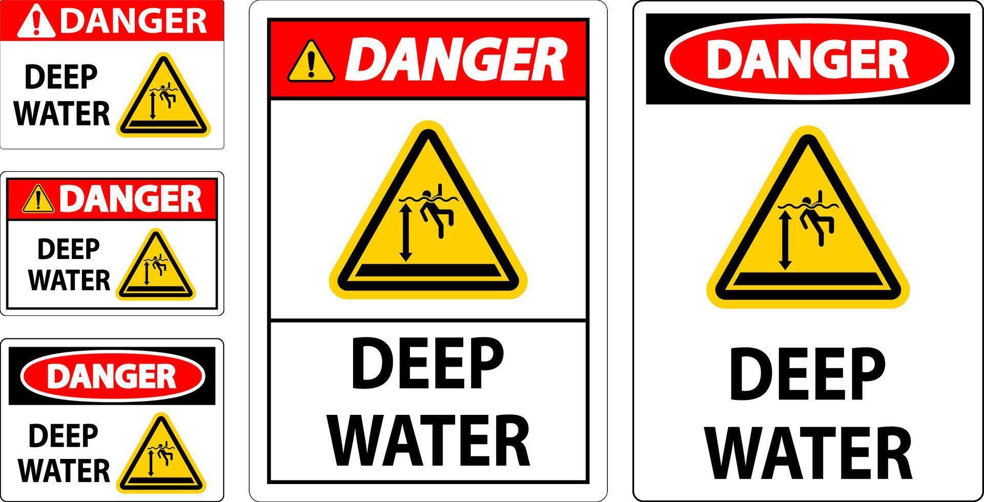 Danger Sign Deep Water vector