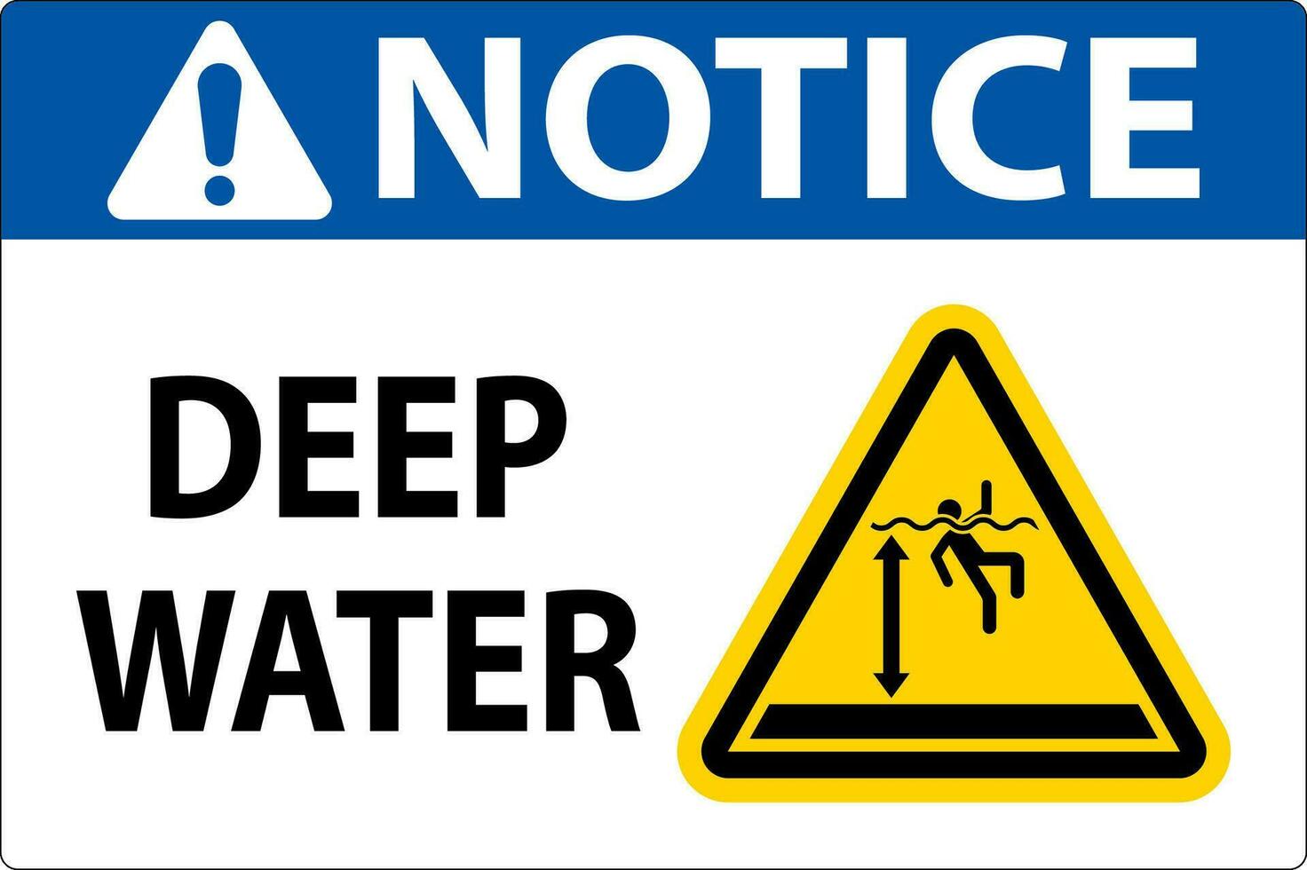 Notice Sign Deep Water vector