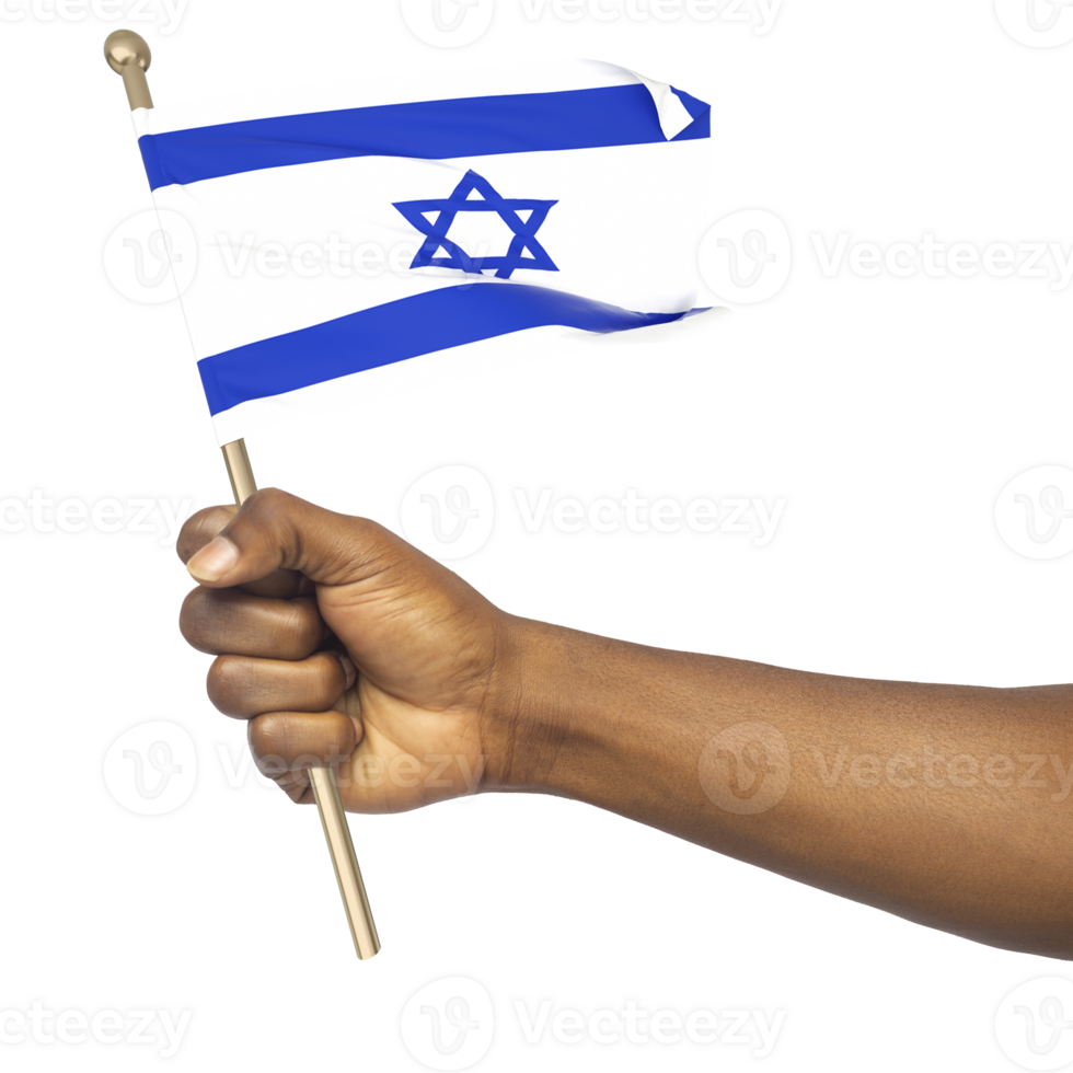 mano Tenere israeliano nazionale bandiera isolato su trasparente sfondo png