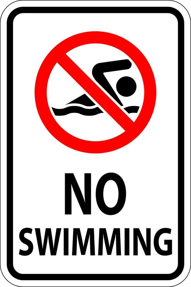 No swimming Sign vector