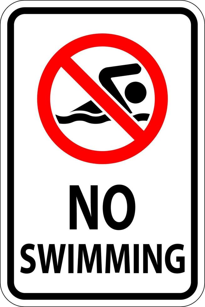 No swimming Sign vector