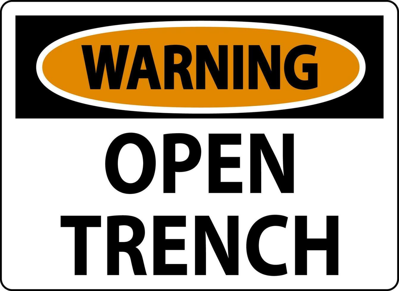 Warning Sign Open Trench vector