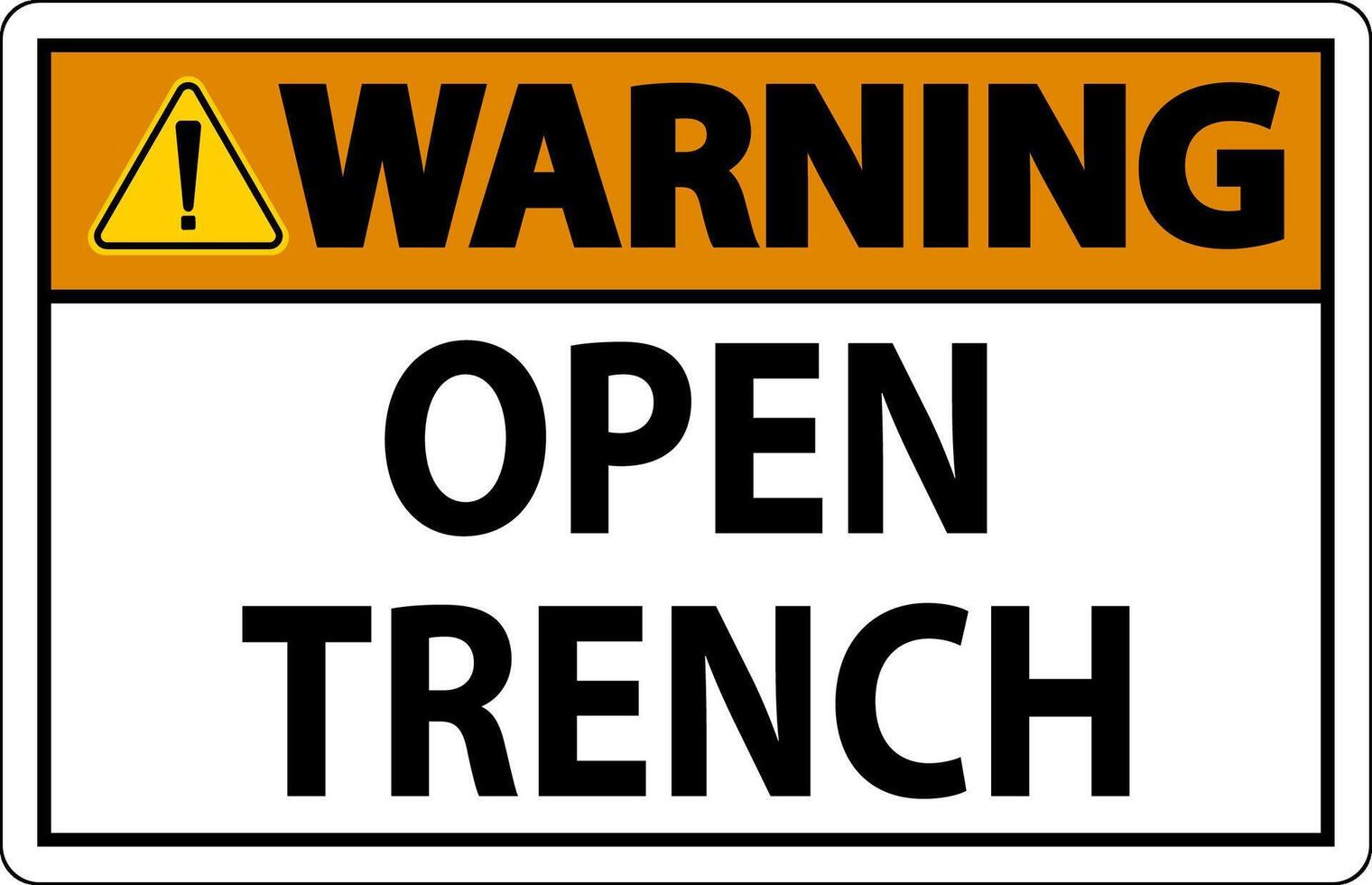 Warning Sign Open Trench vector
