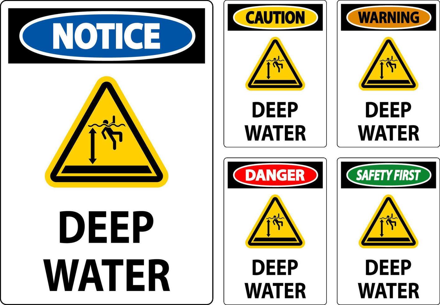 Danger Sign Deep Water vector