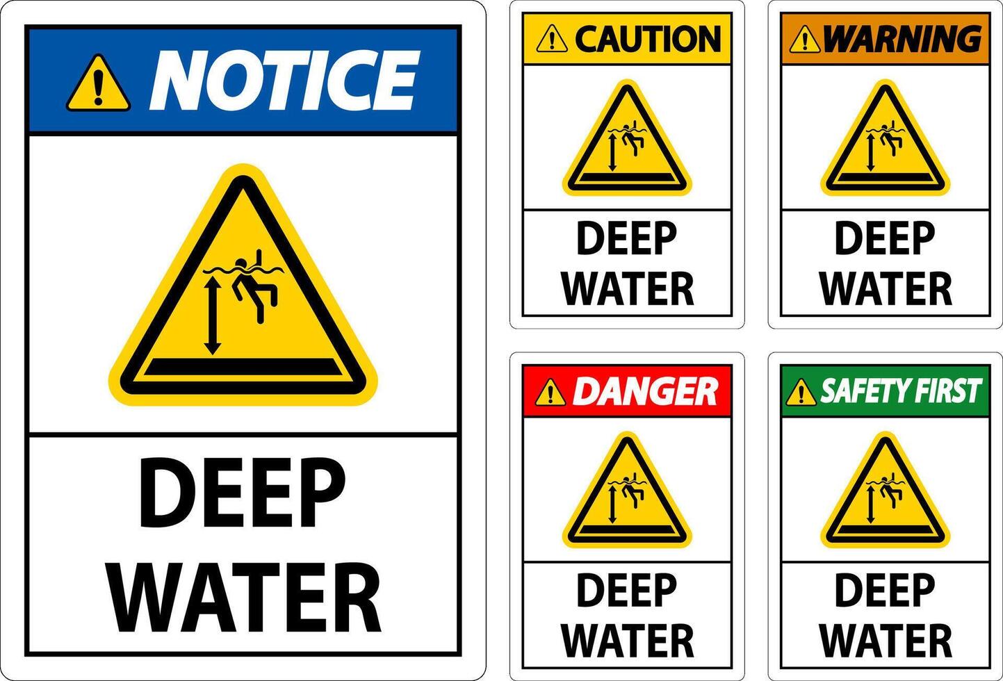 Danger Sign Deep Water vector