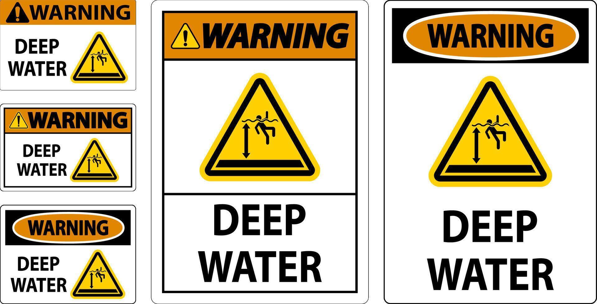 Warning Sign Deep Water vector