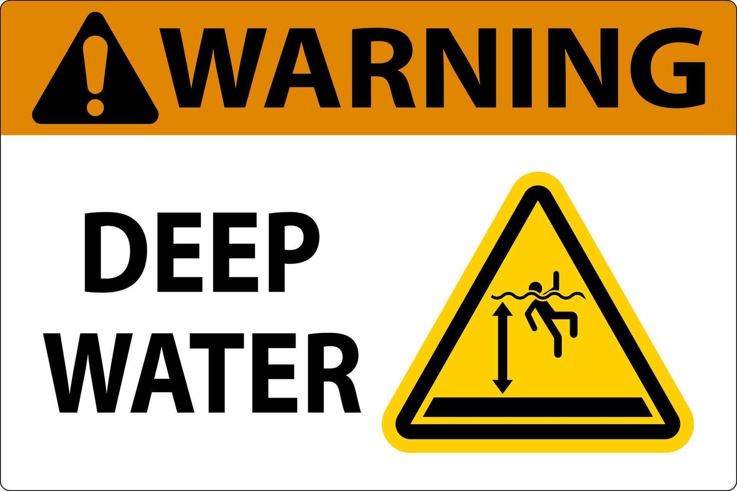 Warning Sign Deep Water vector