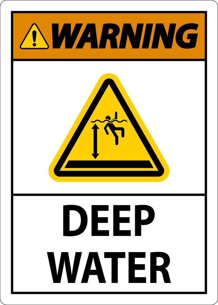 Warning Sign Deep Water vector