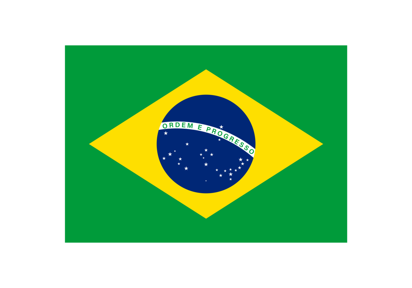 Brazilië nationaal vlag in origineel verhouding transparant PNG beeld