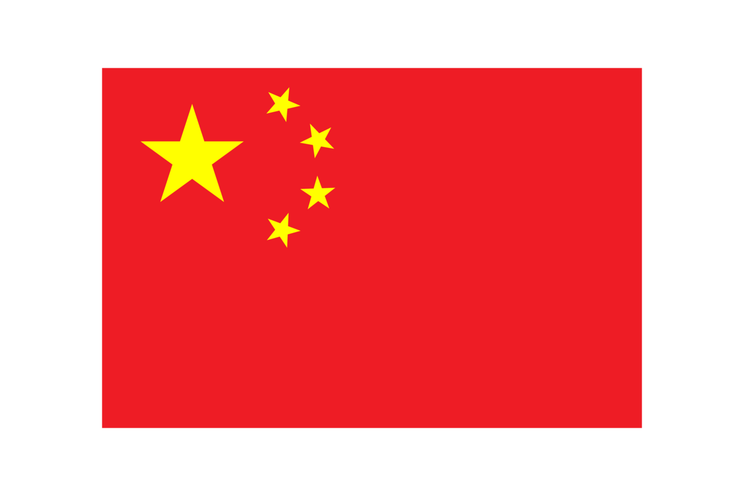 China nacional bandera en original proporción transparente png
