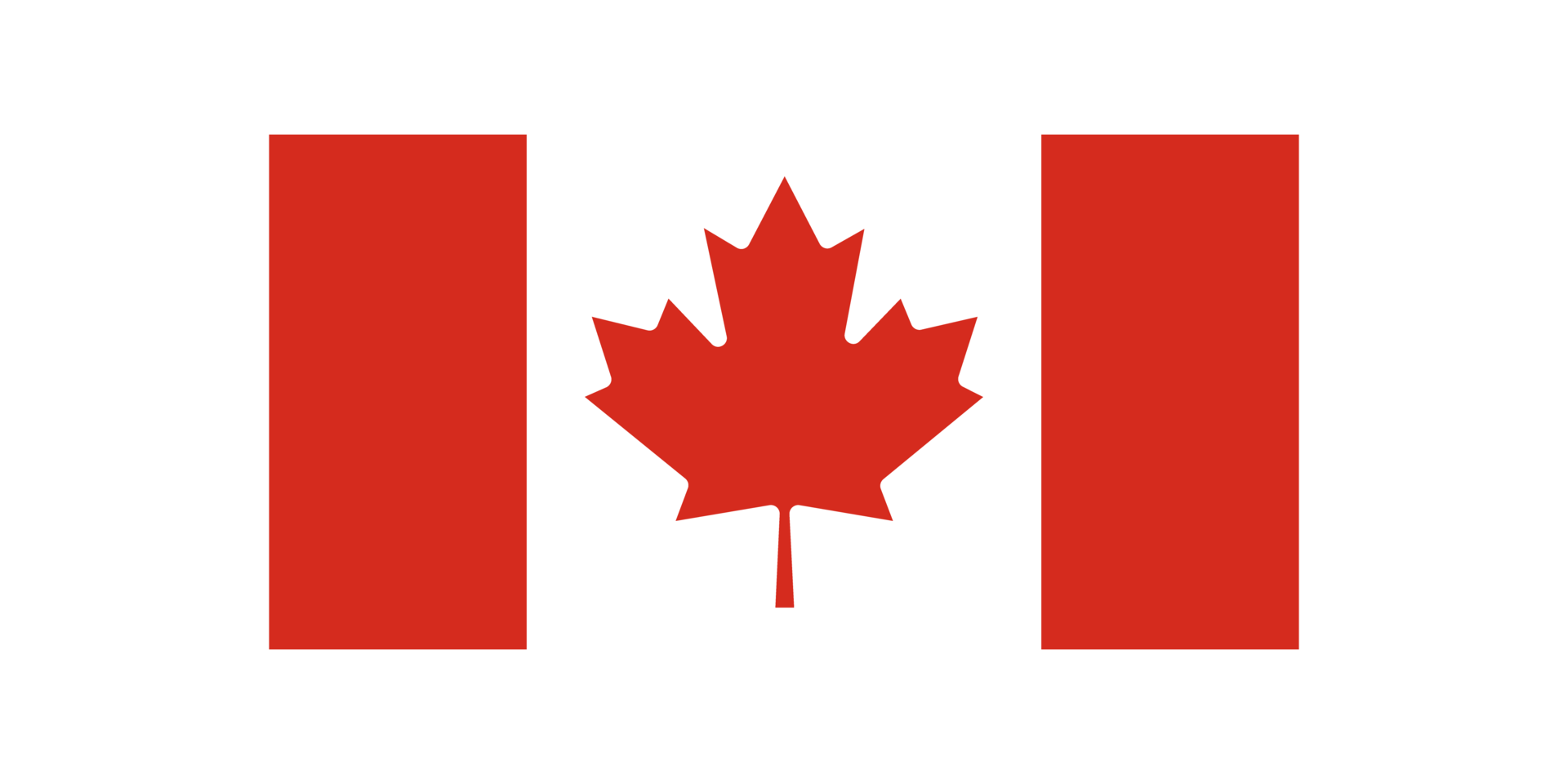 Canada national flag in original ratio transparent png