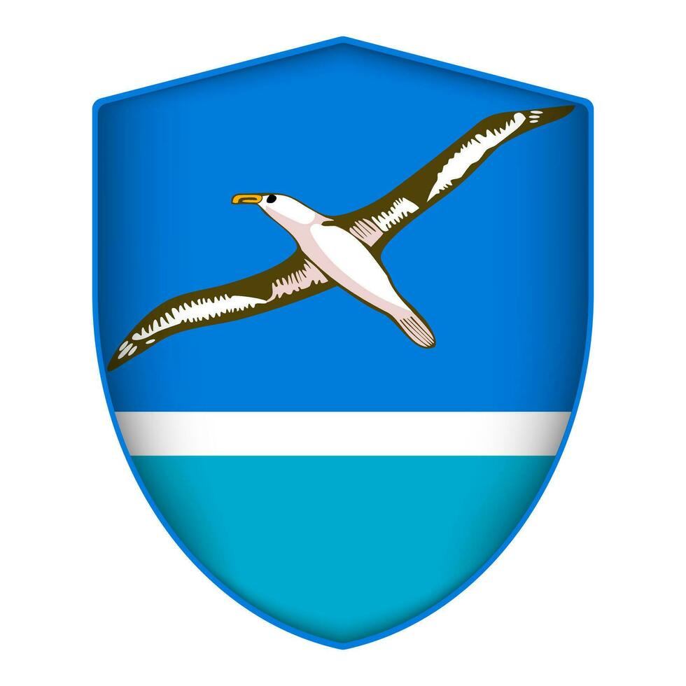 Midway Atoll flag in shield shape. Vector illustration.