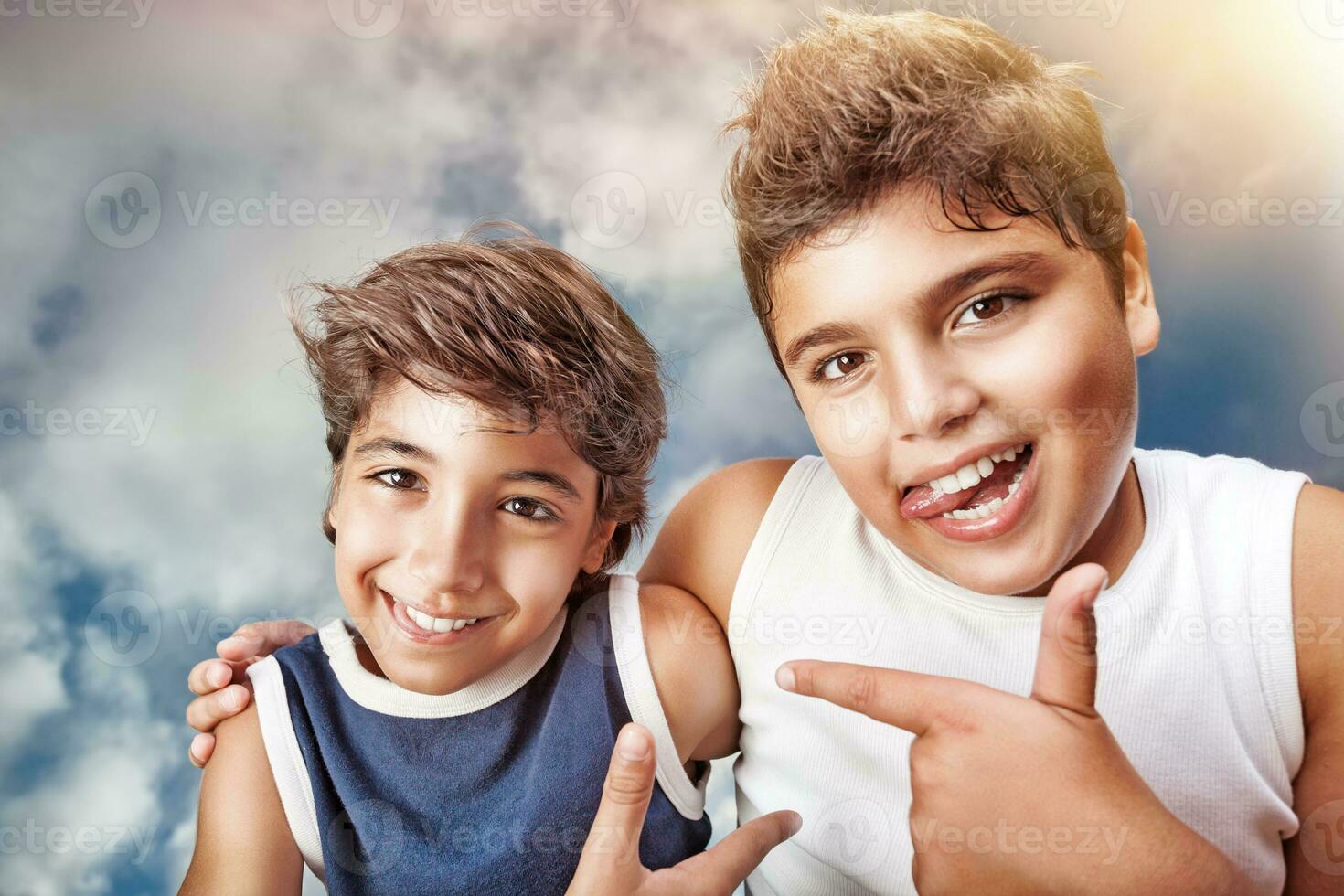 Happy boys portrait photo