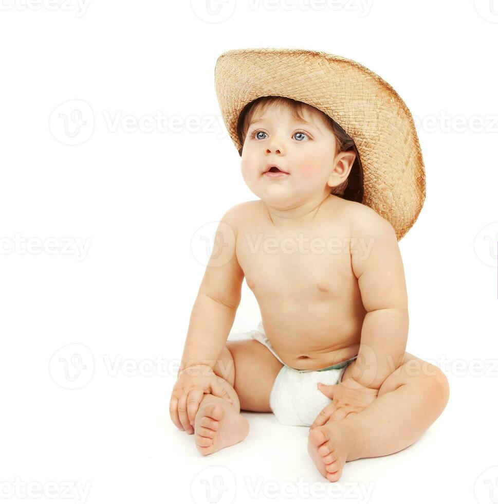 Baby boy in stetson hat photo