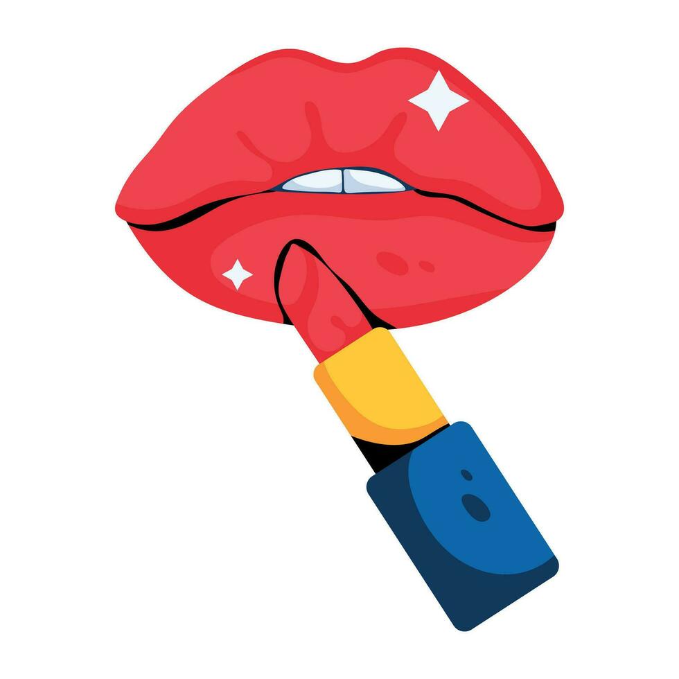 Trendy Applying Lipstick vector