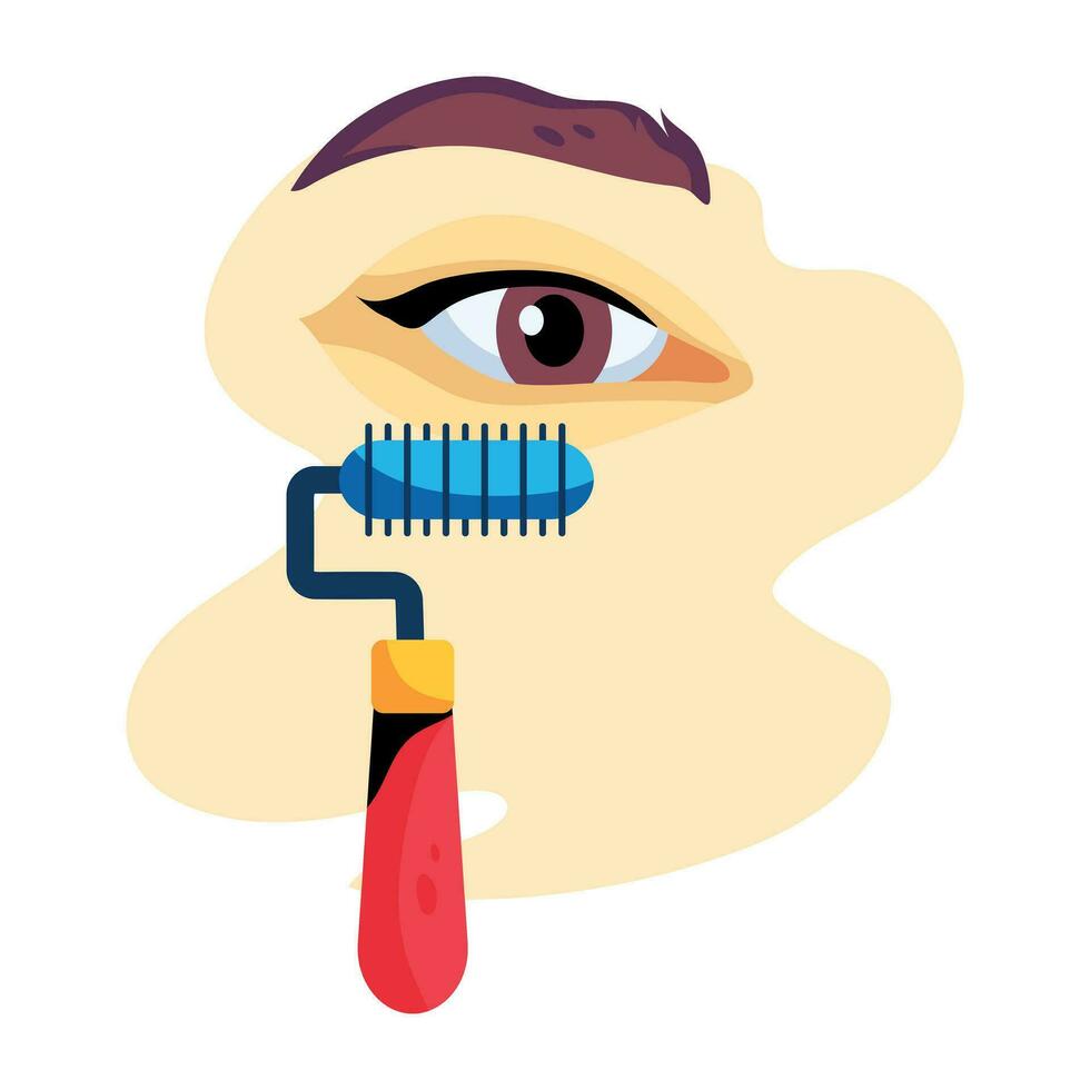 Trendy Face Roller vector