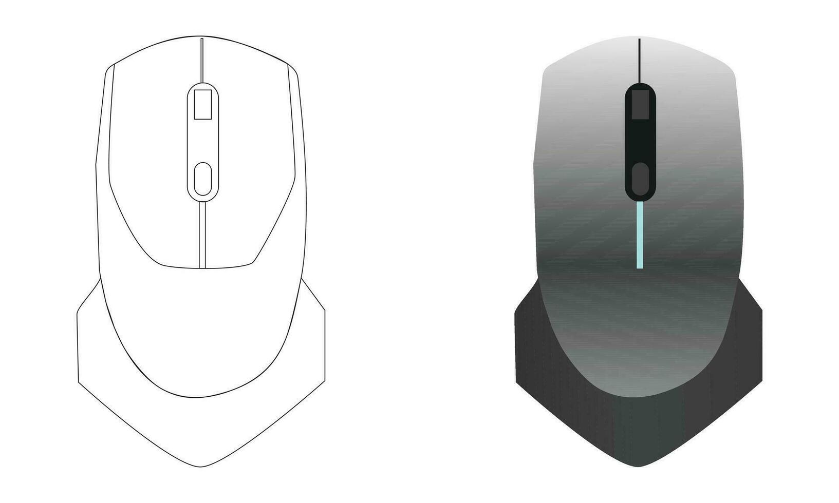 Gaming Mouse Vector Illustration Icon Symbol